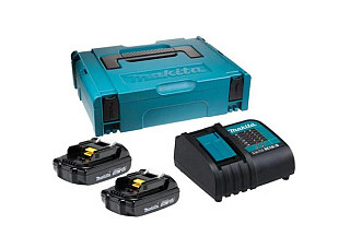 Зарядное устройство MAKITA DC18SD + аккумуляторы BL1815N-2шт 18В Li-ion, 1,5Ач, MakPac (197143-8)
