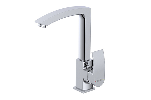 Смеситель для кухни Oasis L1012GМ (Латунь, Гайка, Высота излива-24,8см) 