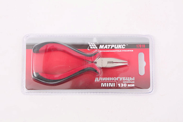 Длинногубцы MATRIX MINI 130мм никелированные прямые (17810) (1/120)