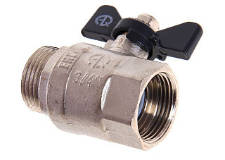 Кран шаровой латунный AQUALINK ДУ20 (3/4) Г/Ш бабочка (01159) (100/10)