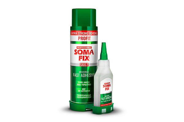Активатор SOMA FIX (500мл + клей 125гр для МДФ профилей) Турция S667