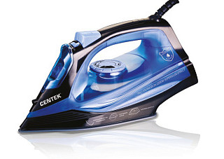 Утюг Centek CT-2351 Blue (синий) 2200Вт, КЕРАМИЧЕСКАЯ подошва, 300 мл, паровой удар, самоочистка