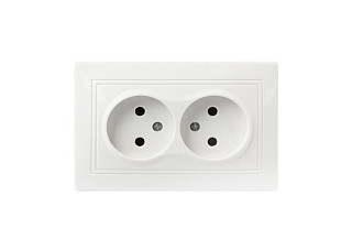 Розетка SMARTBUY Венера двойная  без заземления 10А белая, керамика (SBE-01w-10-S2-N-c) (520)