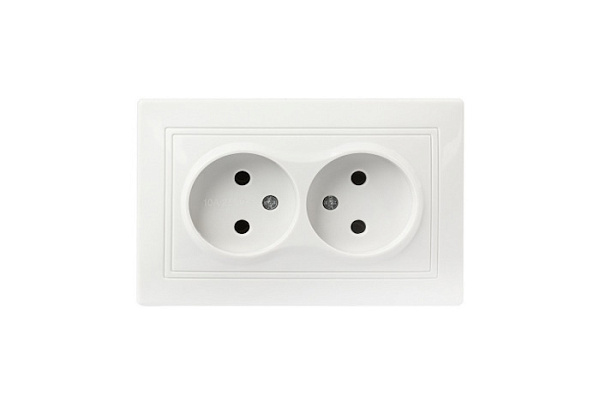 Розетка SMARTBUY Венера двойная  без заземления 10А белая, керамика (SBE-01w-10-S2-N-c) (520)