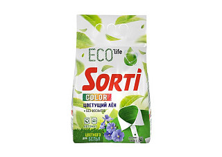 Порошок стиральный SORTI автомат колор цветущий лен 2,4кг (1/4)