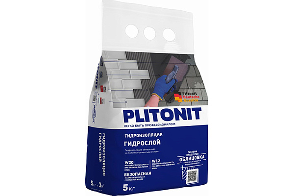 Гидроизоляция PLITONIT ГИДРОСЛОЙ тонкослойная жесткая (5кг) (Н005719) 