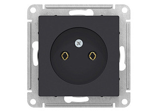 Розетка ATLASDESIGN б/з 16А механизм карбон (ATN001041) (387)