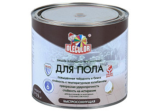 Эмаль для пола алкидно-уретановая быстросохнущая (6ч) OLECOLOR золотистый (1,8кг)