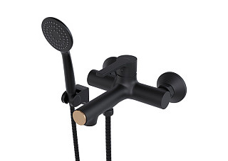 Смеситель для ванны 35k MIXLINE ML23-01 Round Black (Латунь,Длина излива18см,Картридж 35мм,ЧЕРНЫЙ)