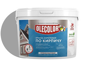 Краска акриловая атмосферостойкая по кирпичу серый (3 кг) Olecolor