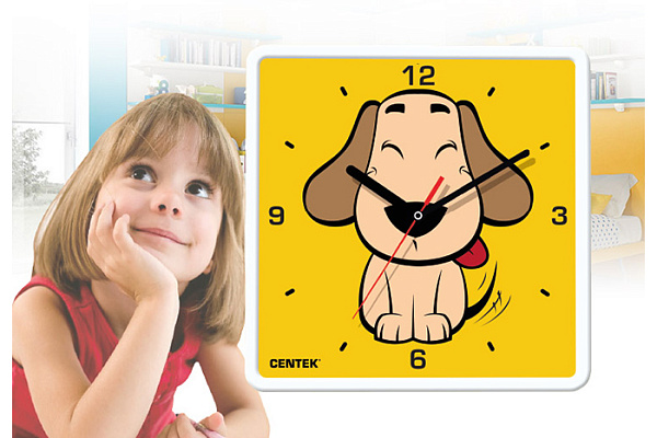 Часы настенные CENTEK СТ-7103 Dog d=25см шаговый ход кварцевый механизм