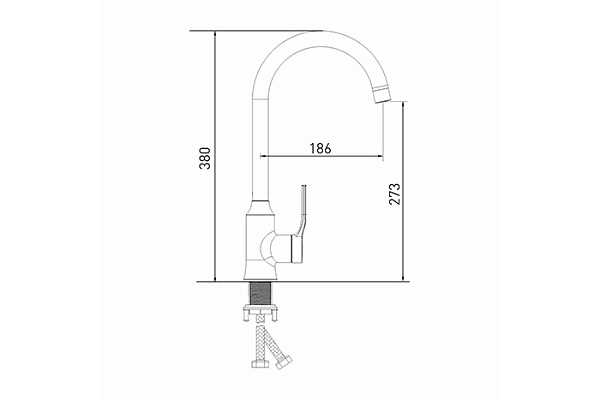 Смеситель для кухни 35k MIXLINE ML40-032 Flat (Латунь,Картридж 35мм,бок. руч.)