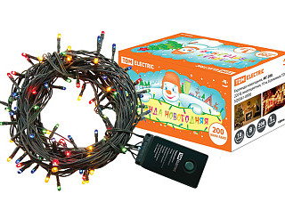 Гирлянда TDM МГ 200, 220 В, многоцветная, 10 м, 8 режимов (0361-0006)