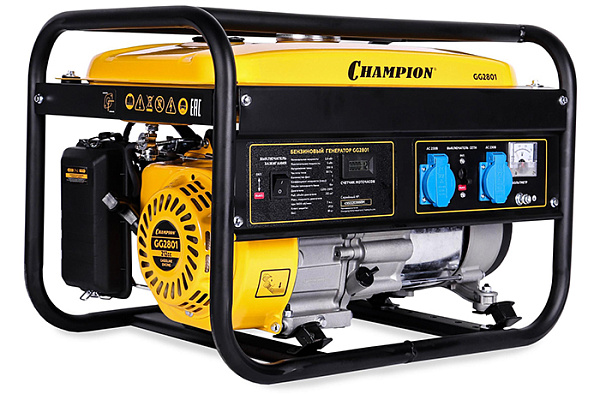 Генератор  CHAMPION GG2801 (2,8/3,0 кВт OHV  7лс 15л 39 кг), CHAMPION, КИТАЙ, GG2801