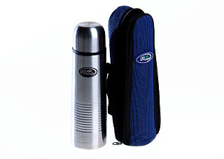 Термос нержавеющая сталь БИОСТАЛЬ узкое горло, крышка-чашка, чехол 0,5л (NB-500B)  