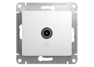 Розетка GLOSSA телевизионная TV одиночная в рамку 1дБ белая (GSL000191) (528)