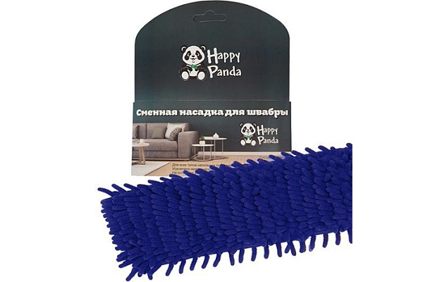 Насадка сменная для швабры HAPPY PAANDA HP-RM04BL лапша из микрофибры синий