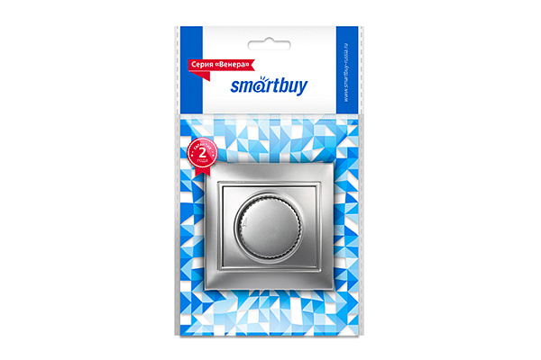 Светорегулятор (диммер) SMARTBUY Венера 550Вт 220В серебро (SBE-01s-2.5-D-0) (416)