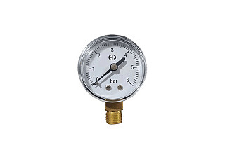 Манометр 50 мм, нижнее подключение 1/4", 0-6 бар (AQUALINK 120/10/1) (02780)