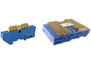 Шина "N" нулевая с изолятором на DIN-рейку 6x9мм стойка бол. 6 групп TDM (0801-0026)