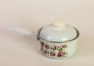 Кастрюля эмалированная с рисунком г.Лысьва 1,0л (16074АП)