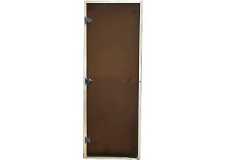 Дверь стеклянная Бронза матовая (3 петли, коробка осина) (8мм.х1900x700)