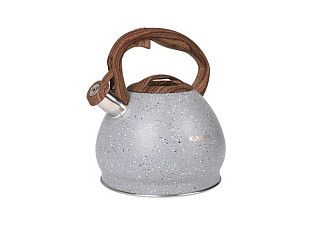 Чайник нержавеющая сталь KUKMARA со свистком 3,4л серый мрамор kuk-07/3103455