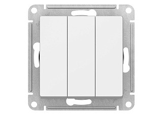 Выключатель трехклавишный ATLASDESIGN схема 1+1+1 10АХ механизм белый (ATN000131) (118)