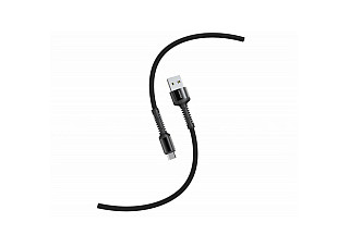 Кабель для зарядки и передачи данных SmartBuy S26 Type C черный.,3А,QC,нейл.,1м (iK-3112-S26b) 3645