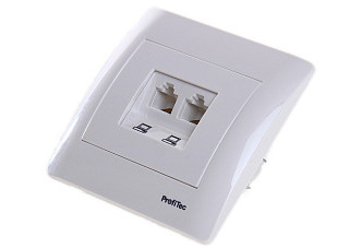 Розетка Profitec Corsa ST бел GLOSS 2СП (PC-пласт) комп cat.5E (910119)