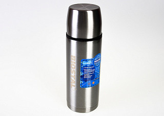 Термос нержавеющая сталь БИОСТАЛЬ-АВТО узкое горло, две чашки, с термочехлом 1,0л (NBP-1000-1)