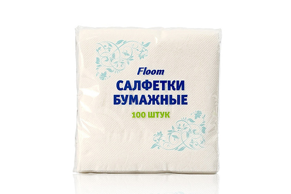 Салфетки бумажные FLOOM 24х24см 100 листов белый