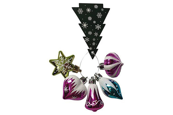 Набор елочных игрушек Волшебная страна ассорти 5шт d=5см 007444