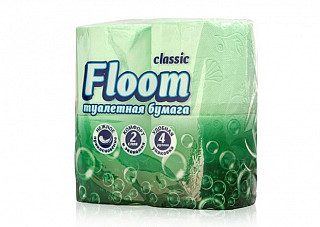 Туалетная бумага Floom eco Салатная 2-х слойная 4 рулона (257)