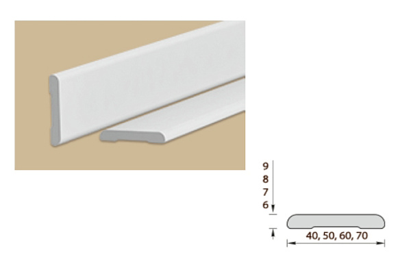Наличник пластиковый Идеал 001 Белый (50мм.х2,2м)