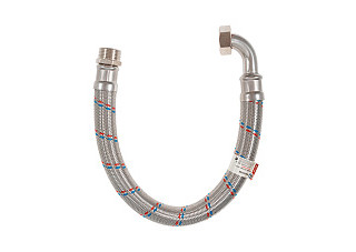 Подводка гибкая для воды "Гигант" с латунной гайкой 1" вн-нар 60 см угловая (AQUALINE 30/1) 04981