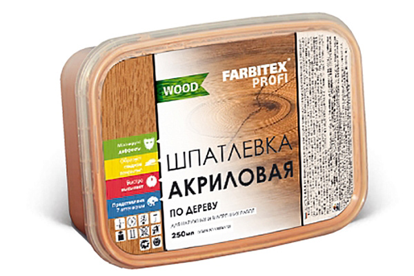 Шпатлевка FARBITEX ПРОФИ WOOD акриловая по дереву дуб 0,25л (1/12)