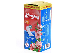 Прокладки ежедневные МИЛАНА ultra deo soft весенние цветы женские гигиенические 40шт (3103) (335)