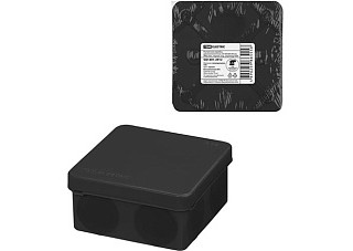 Коробка распаячная TDM ОП д/пистолета 80х80х40мм, IP66, 8 вх., черная, инд. штрихкод (1401-2912)