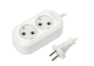 Удлинитель SmartBuy, 2 гн. 2м. 10А/2,2кВт без заземления ПВС 2х1,0 (SBE-10-2-02-N)/50(8363)