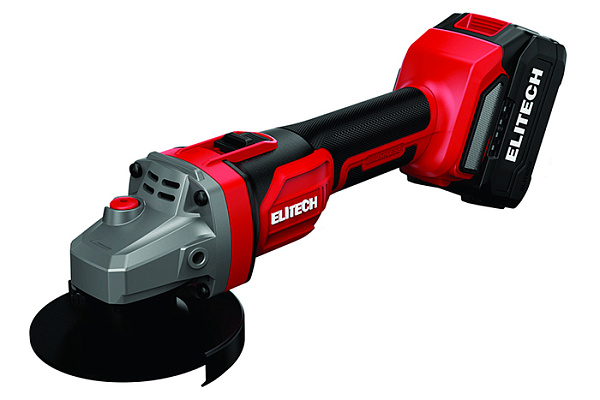 УШМ ELITECH 2012БЛ акк (ф125,б/щет,20В,2х4.0Ач Li-ion, 0-8500об/м, пл.пуск, кейс, 1,6кг)Е2213.046.02