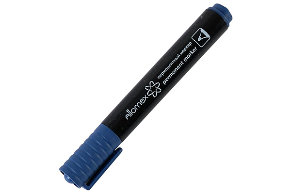 Маркер перманентный круглый наконечник линия 3мм цвет синий ATTOMEX 5043500 /12