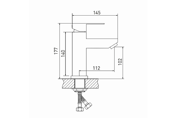 Смеситель для раковины 35k MIXLINE MLSS32-04 Stainless (Нерж.сталь,Длина излива 11см,Картридж 35мм)