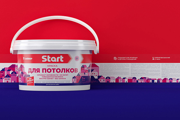 Краска ВД СТАРТ для потолков белоснежная (14,0кг)