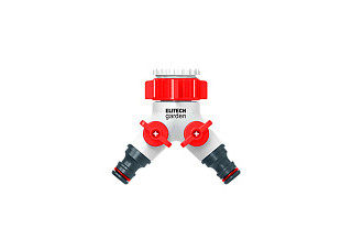 Распределитель ELITECH Garden HF 005 пластиковый двухканальный (3/4" - 1") (026)