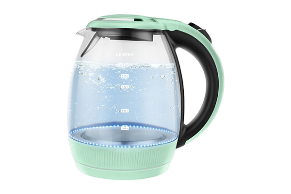 Чайник Centek CT-0008 MINT LED подсветка, защита от перегрева, фильтр от накипи, 2200Вт, 1,7л