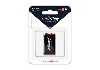 Элемент питания Крона SMARTBUY 6F22/1B (12/240) (SBBZ-9V01B) (3245)