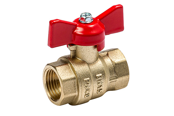 Кран шаровой латунный БАЗ ДУ20 (3/4) PУ40 Г/Г бабочка