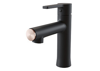 Смеситель для раковины 35k MIXLINE ML23-04 Round Black (Латунь,Высота излива10см,Картридж 35мм,ЧЕРН)