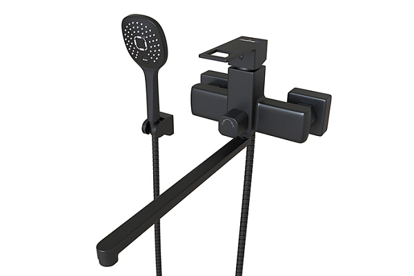 Смеситель для ванны и раковины 35k MIXLINE ML34-02 Solo Black (Латунь, Картридж 35мм)